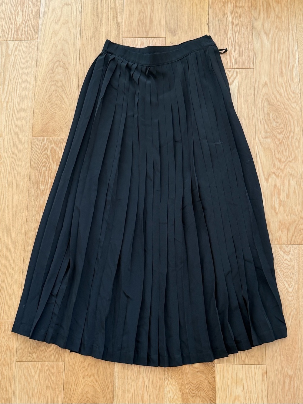 Women's Black Pleated Maxi Skirt Flowy A Line Lightweight